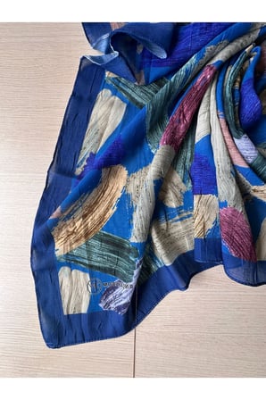 Fırça Desenli Bambu Eşarp (Bordo, Siyah, Lajivert Tonlar)