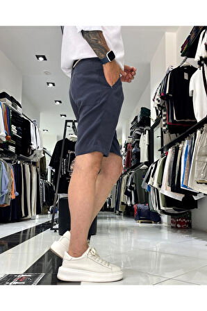 Modal Kemer Detaylı Erkek Şort