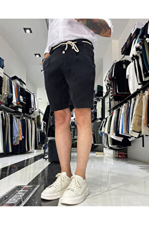 Modal Kemer Detaylı Erkek Şort