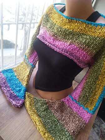 Mevsimlik Kadife Bolero Handmade