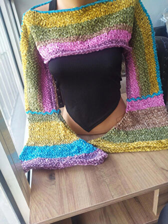 Mevsimlik Kadife Bolero Handmade
