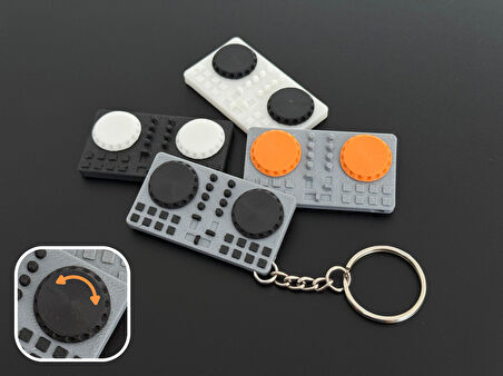 Fidget Dj-Kontrolör Anahtarlık 1 Adet - Çevre Dostu PLA