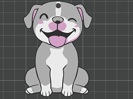 Mutlu Köpek Yavrusu Anahtarlık 1 Adet - Çevre Dostu PLA
