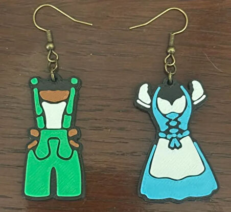 Alman Deri Şort Ve Dirndl Küpeler - Çevre Dostu PLA