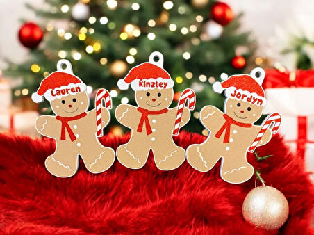 Özelleştirilebilir Gingerbread İnsan Süsleri 1 Adet - Çevre Dostu PLA