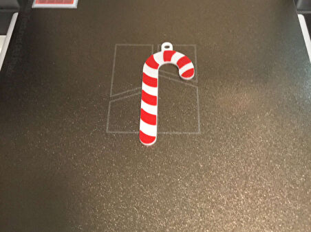 Şeker Kamışı Noel Süsü 1 Adet - Çevre Dostu PLA