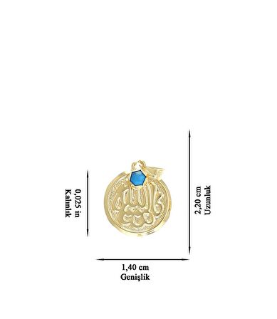 14 Ayar Altın Maşallah Kolye Ucu