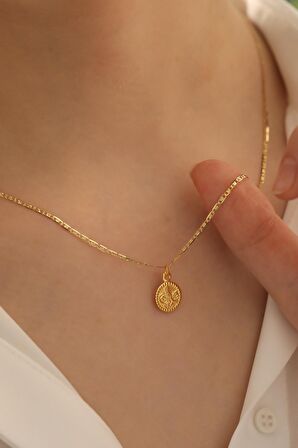 14 Ayar Altın Tuğra Valentino Zincir Kolye