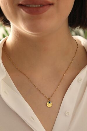 14 Ayar Altın Tuğra Göz Singapur Zincir Kolye