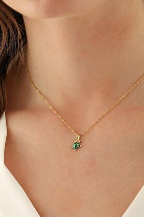 14 Ayar Altın Singapur Zincir Kaplumbağa Kolye