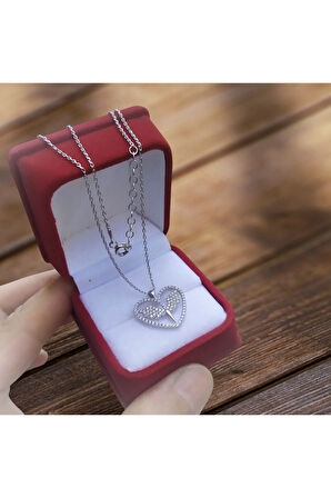 Modahilye 925 Ayar Gümüş Mikail Kılıcı Kalp Tasarım Kolye