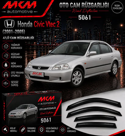 MKM MKM HONDA CİVİC VTEC2 CAM RÜZGARLIGI 2001-2005 MKM 4LÜ MUGEN