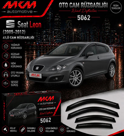 MKM Seat Leon 4'lü Mugen Cam Rüzgarlık Seti