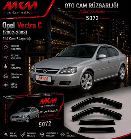 MKM Opel Vectra C 4'lü Mugen Cam Rüzgarlık Seti