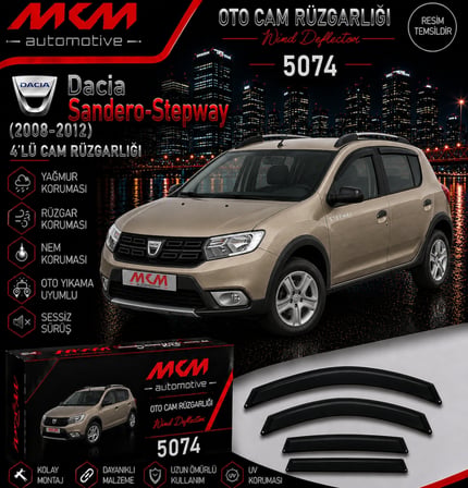 MKM SANDERO - STEPWAY 4'LÜ MUGEN CAM RÜZGARLIĞI 2008 - 2012