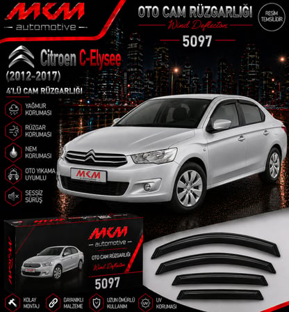 MKM MKM CITROEN C ELYSEE (2012-2017)MKM CAM RÜZGARLIGI