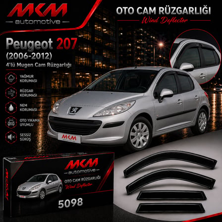 MKM Peugeot 207 4'lü Mugen Cam Rüzgarlık Seti