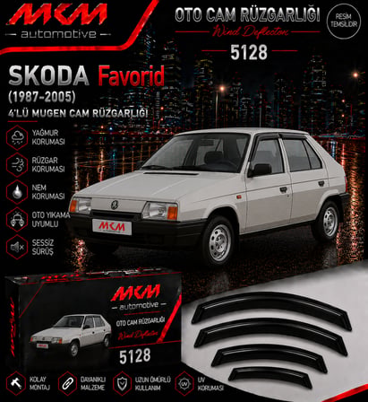 MKM Skoda Favorid 4'lü Mugen Cam Rüzgarlık Seti