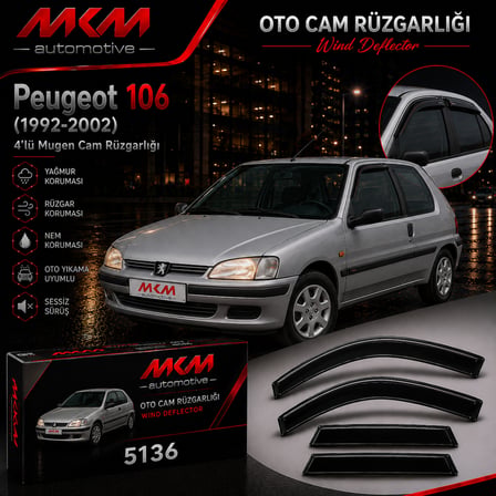 MKM Peugeot 106 4'lü Mugen Cam Rüzgarlık Seti