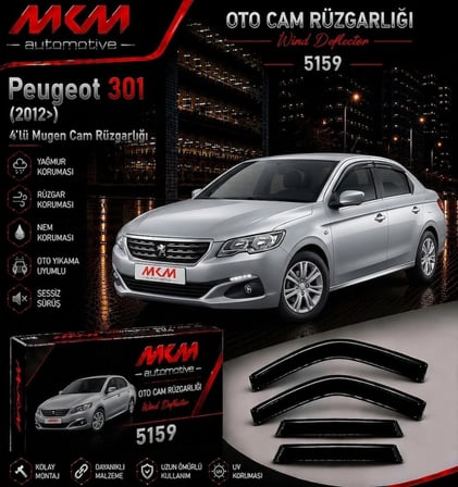 MKM Peugeot 301- 4'lü Mugen Cam Rüzgarlık Seti