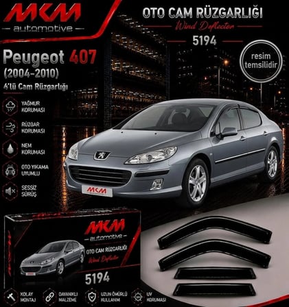 MKM Peugeot 407 4'lü Mugen Cam Rüzgarlık Seti