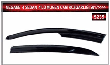 MKM MEGANE 4 SEDAN 4'LÜ MUGEN CAM RÜZGARLIĞI 2017 VE ÜZERİ