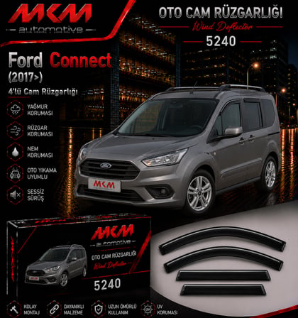 MKM MKM Ford Connect 2017 ve Üzeri 4'lü Mugen Cam Rüzgarlığı