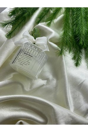 Nazar Duası Mika Kapaklı Mum Hediyelik Beyaz Kurdele Ve Çam Detaylı Kına/Nikah/Düğün/Nişan