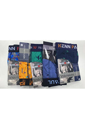 ***008, 5'li Paket Erkek desenli likralı Kaliteli Mix Paket Boxer Short.