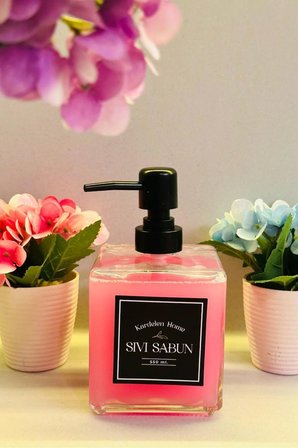 550 ml Modern Ve Şık Tasarım Cam Sıvı Sabun & Deterjanlık