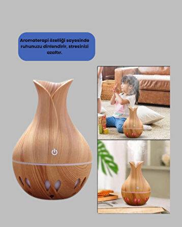 Aromaterapi Özellikli Ultrasonik Taşınabilir Oda ve Ofis Nemlendirici