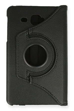 Samsung Galaxy T280 Tab A 7 Kılıf 360 Tablet Deri Kılıf - Siyah-(5796)