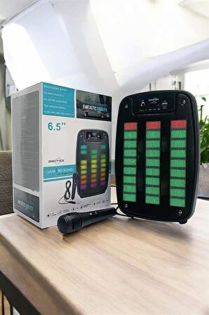 Bluetooth Hoparlör Mikrofonlu Speaker Taşınabilir Şarjlı