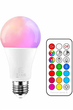 Ambiyans Aydınlatma RGB Led Lamba Kumandalı Renk Değiştirebilen