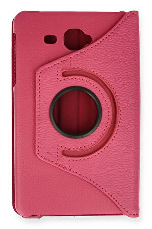 Samsung Galaxy T280 Tab A 7 Kılıf 360 Tablet Deri Kılıf - Pembe-(5796)