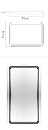 HSNET Sunum Tepsisi Çay Kahve Tepsisi 33x18 cm 430 Paslanmaz Çelik