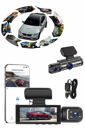 Video ve Fotoğraf Kaydedici Sürüş Kamerası Ön ve Arka Çift Kameralı