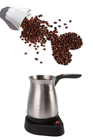 Paslanmaz Çelik Türk Kahvesi Makinesi 6 Fincan Kpasiteli Elektrikli Cezve