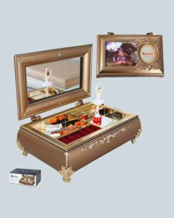 Balerinli Müzikli Takı Kutusu Piyano Tasarım Kız Çocuk Hediyelik