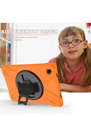 Samsung Galaxy T220 Tab A7 Lite 8.7 Kılıf Amazing Tablet Kapak - Turuncu-(5796)