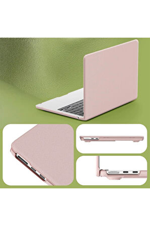 Macbook Pro 14 2021 Macbook Deri Kapak - Pembe-(5796)