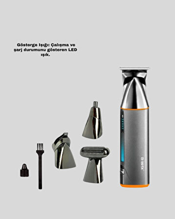 9’u 1 Arada Bakım Seti Güçlü Motorlu Saç Sakal Burun Kulak Trimmer