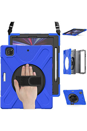 iPad Pro 12.9 (2020) Kılıf Amazing Tablet Kapak - Mavi-(5796)