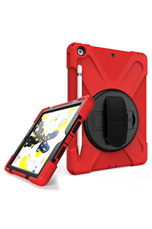 iPad Air 3 10.5 Kılıf Amazing Tablet Kapak - Kırmızı-(5796)