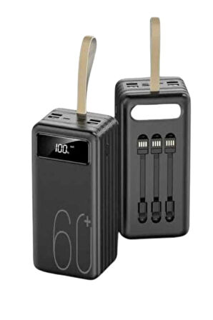 Hızlı Şarj 4 Çıkışlı Powerbank 60.000 Mah Taşınabilir Dijital Göstergeli