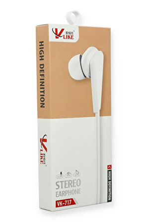 Vlike VK717 Kulak içi Kulaklık - Beyaz-(5796)