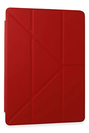 Samsung Galaxy Tab A9 Kılıf Kalemlikli Mars Tablet Kılıfı - Kırmızı-(5796)