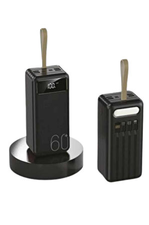 Powerbank 60.000 Mah Taşınabilir Şarj Hızlı El Fenerli Dijital Göstergeli