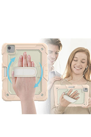 iPad Pro 11 (2020) Kılıf Strap New Tablet Kapak - Pembe-(5796)
