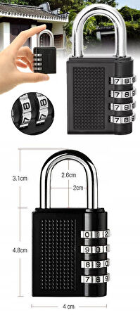 HSNET Şifreli Asma Kilit 4 Kademe 40 mm